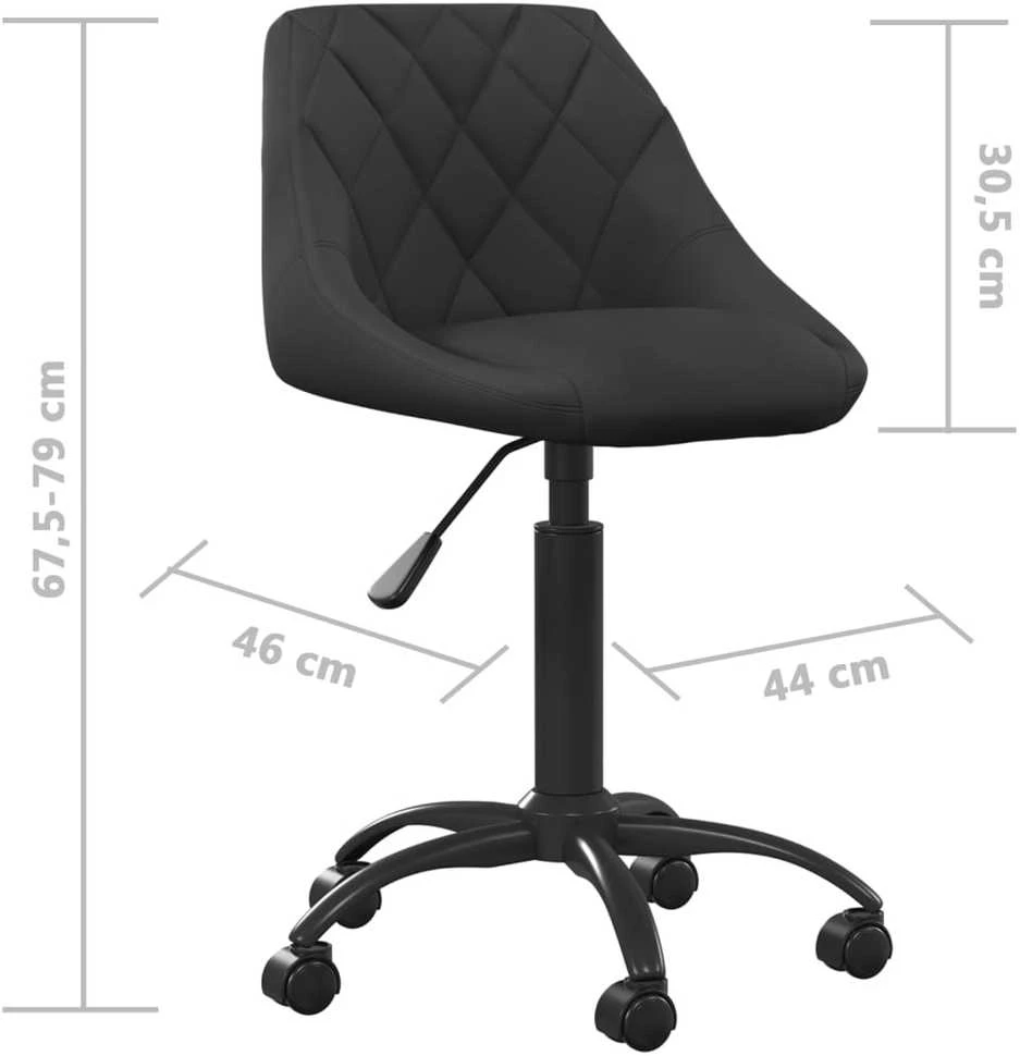 Biuro kėdė, juodos spalvos, aksomas (335357)