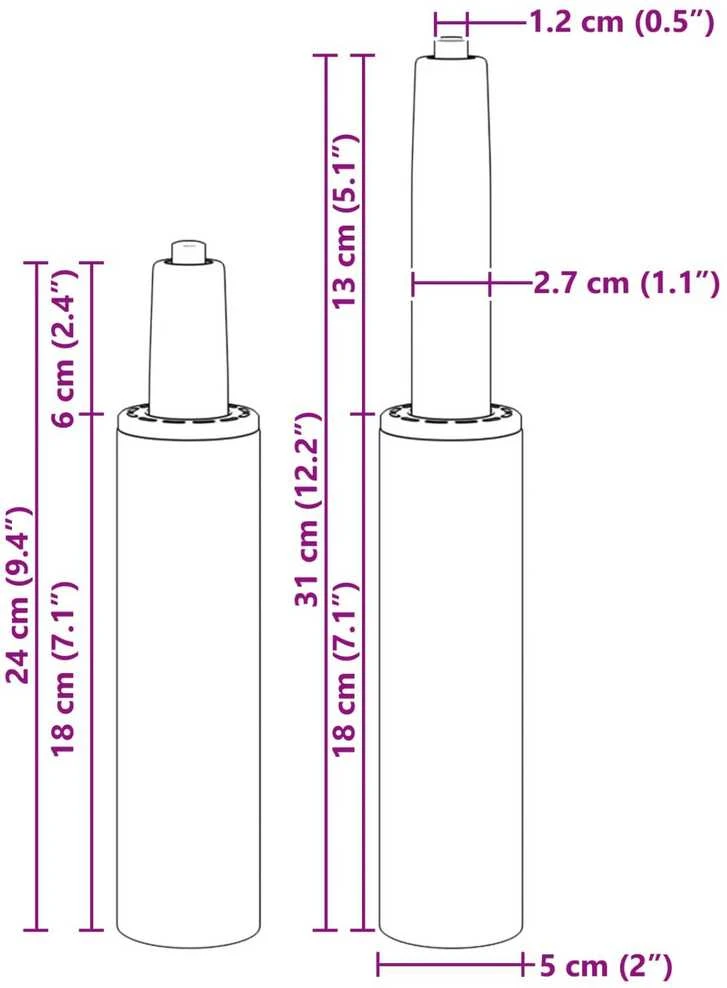 Biuro kėdės dujų cilindras Juoda 239-309 mm Geležis