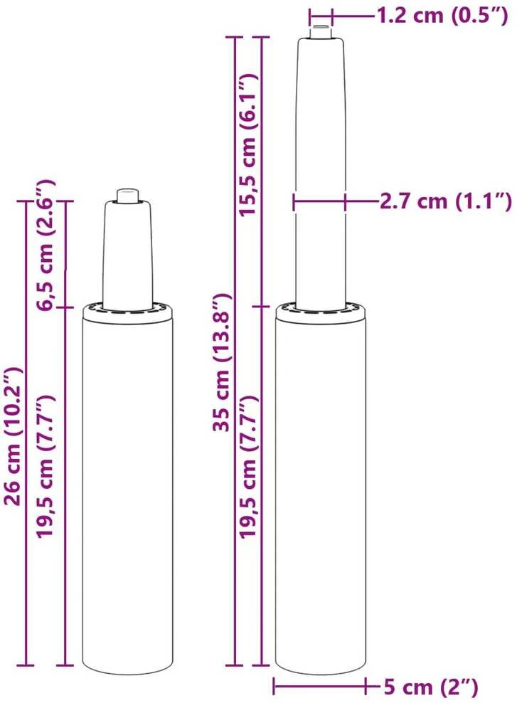 Biuro kėdės dujų cilindras Juoda 261-351 mm Geležis