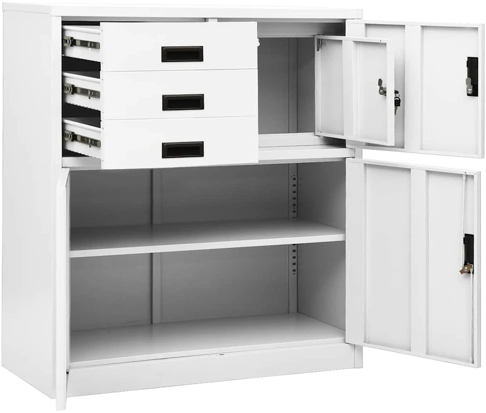 Biuro spintelė, baltos spalvos, 90x40x102cm, plienas