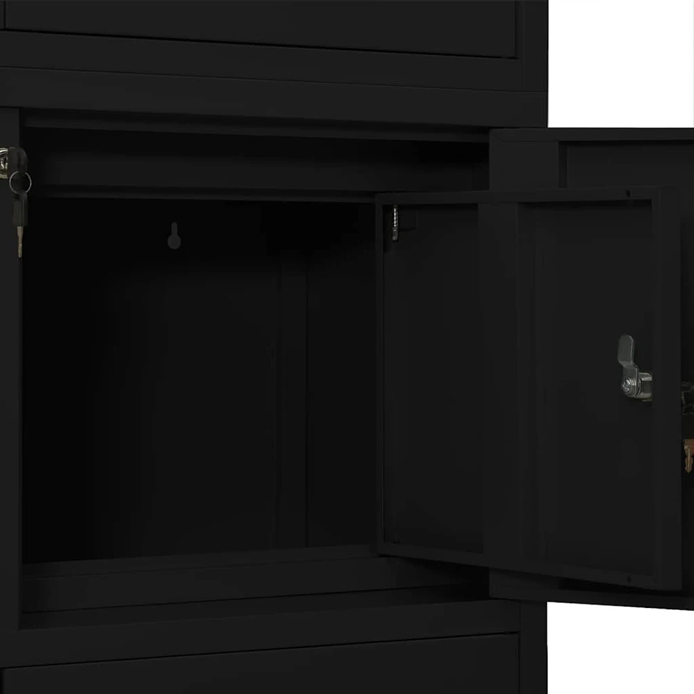 Biuro spintelė, juodos spalvos, 90x40x180cm, plienas