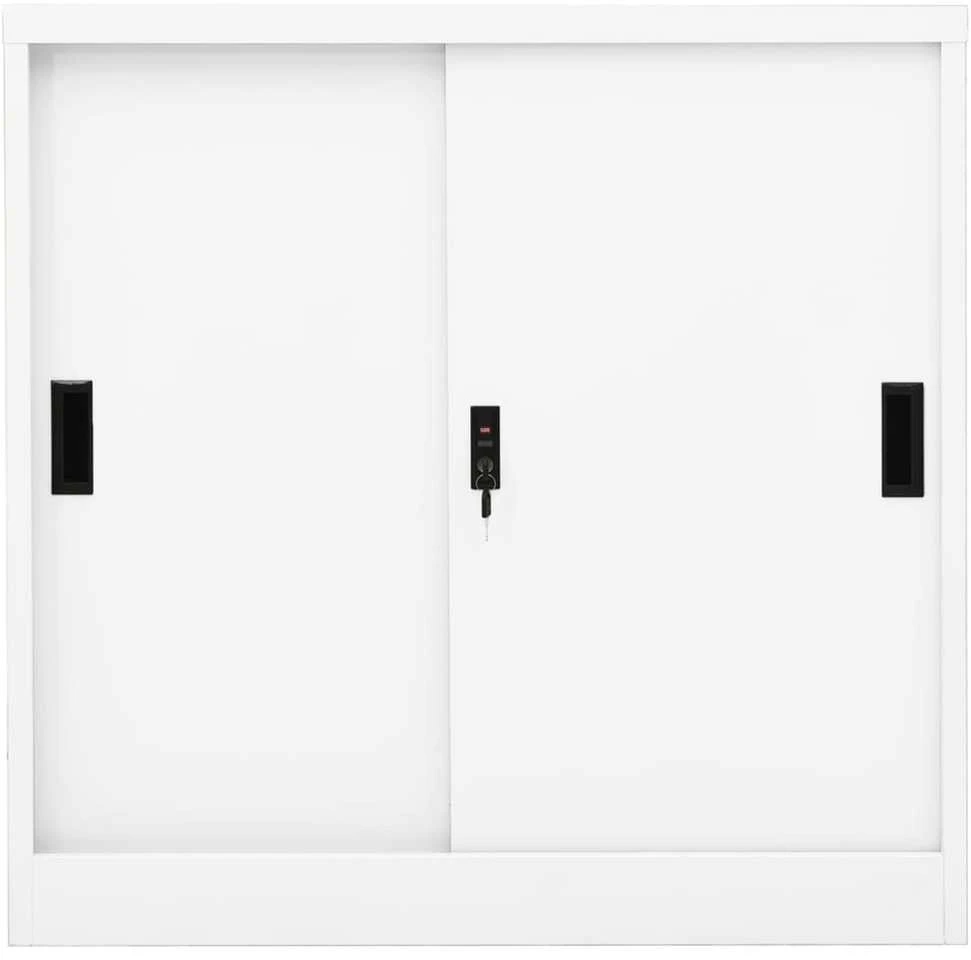 Biuro spintelė su stumdomom durim, balta, 90x40x90cm, plienas