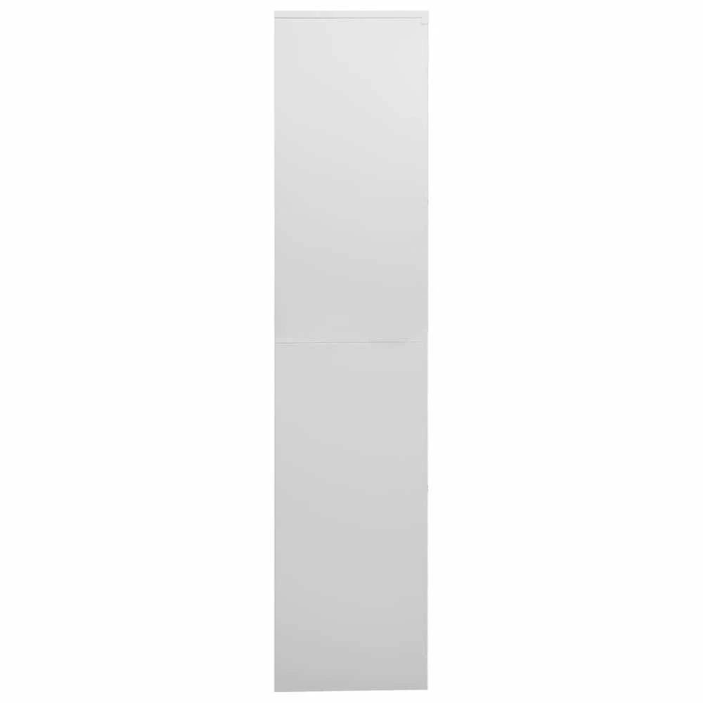 Biuro spintelė, šviesiai pilka, 90x40x180cm, plienas ir stiklas
