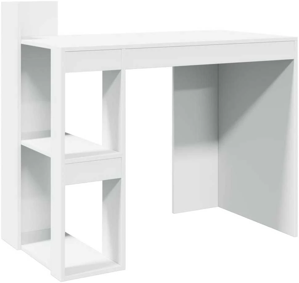 Biuro stalas, baltos spalvos, 103,5x56,5x94cm, apdirbta mediena