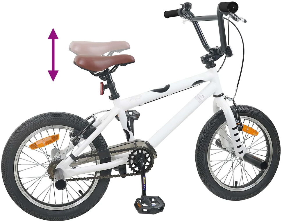 BMX Dviratis 16 Colių 5-8 metų amžiaus Balta