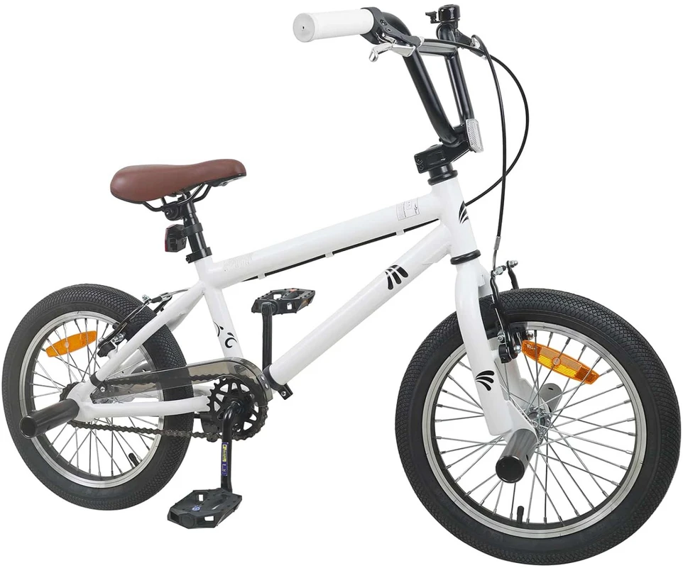 BMX Dviratis 16 Colių 5-8 metų amžiaus Balta