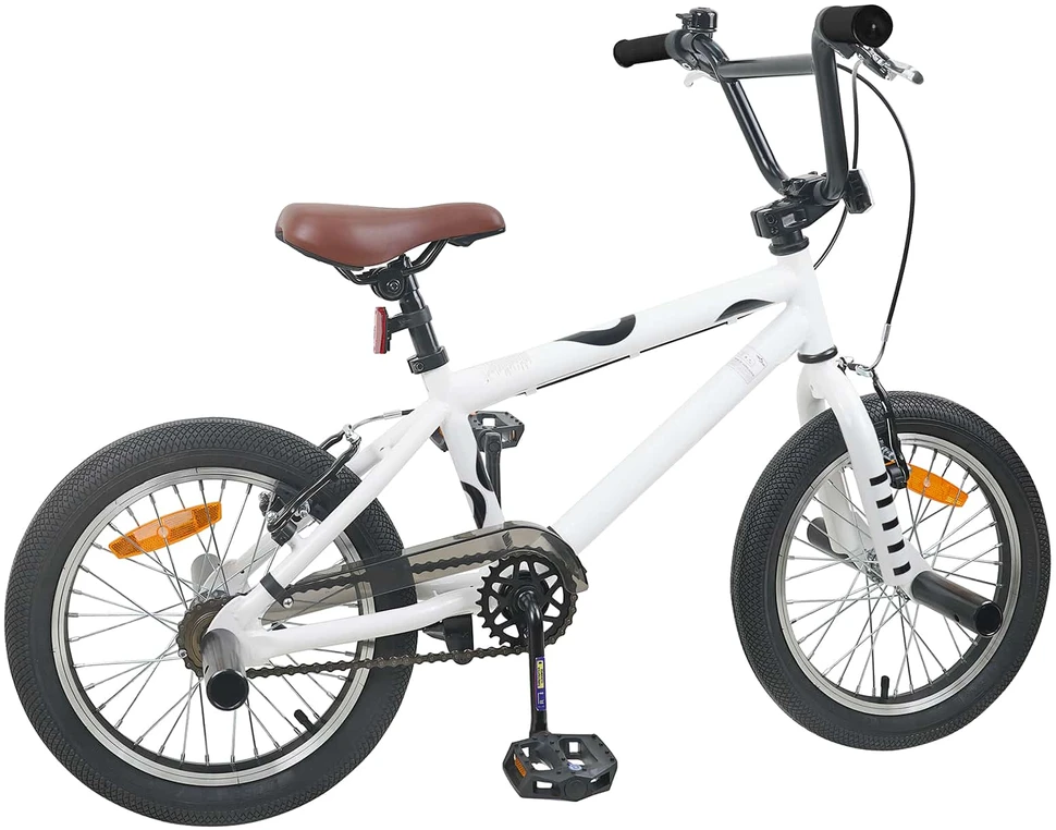 BMX Dviratis 16 Colių 5-8 metų amžiaus Balta
