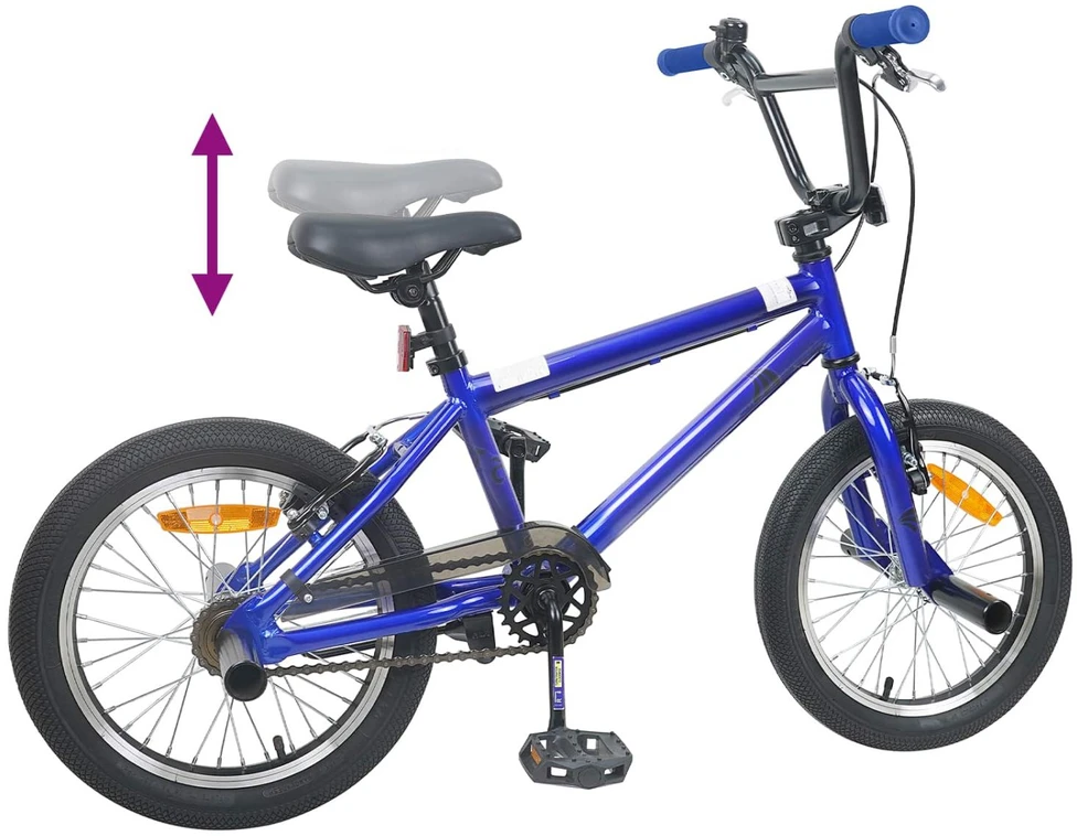 BMX Dviratis 16 Colių 5-8 metų amžiaus Tamsiai mėlyna