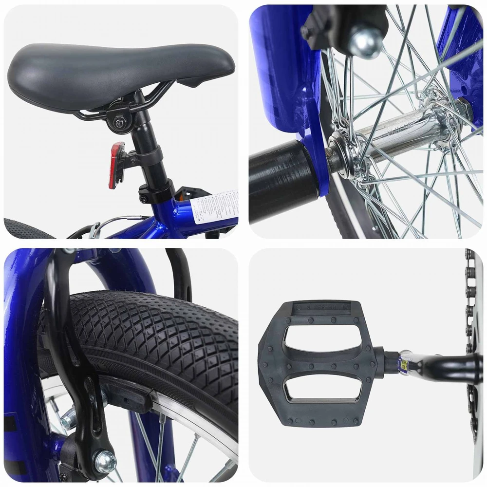 BMX Dviratis 16 Colių 5-8 metų amžiaus Tamsiai mėlyna