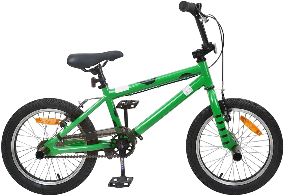 BMX Dviratis 16 Colių 5-8 metų amžiaus Žalia