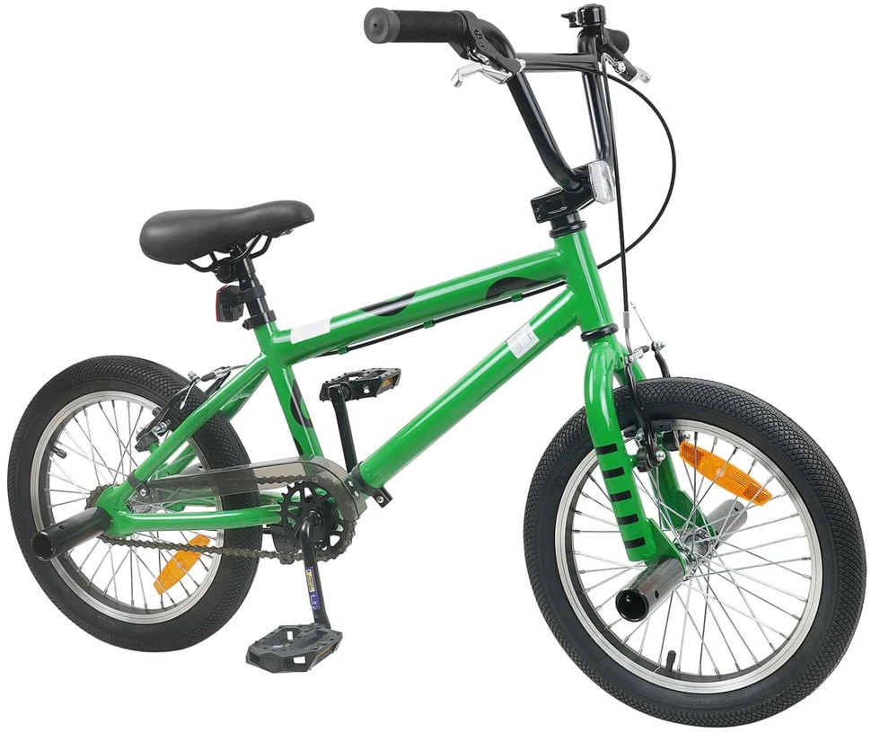 BMX Dviratis 16 Colių 5-8 metų amžiaus Žalia
