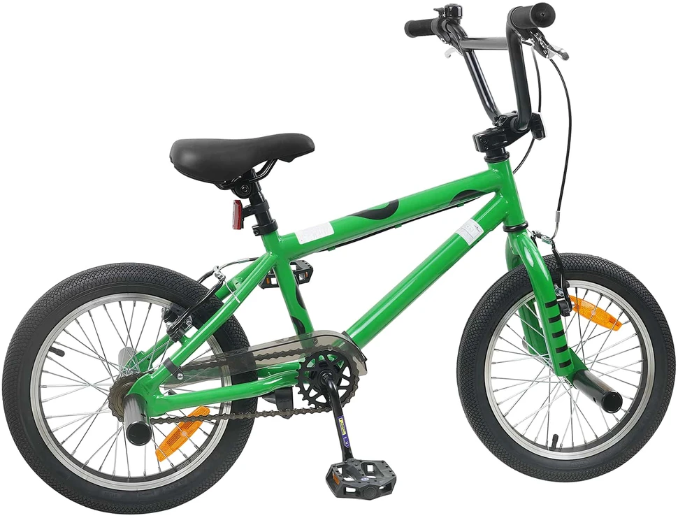 BMX Dviratis 16 Colių 5-8 metų amžiaus Žalia