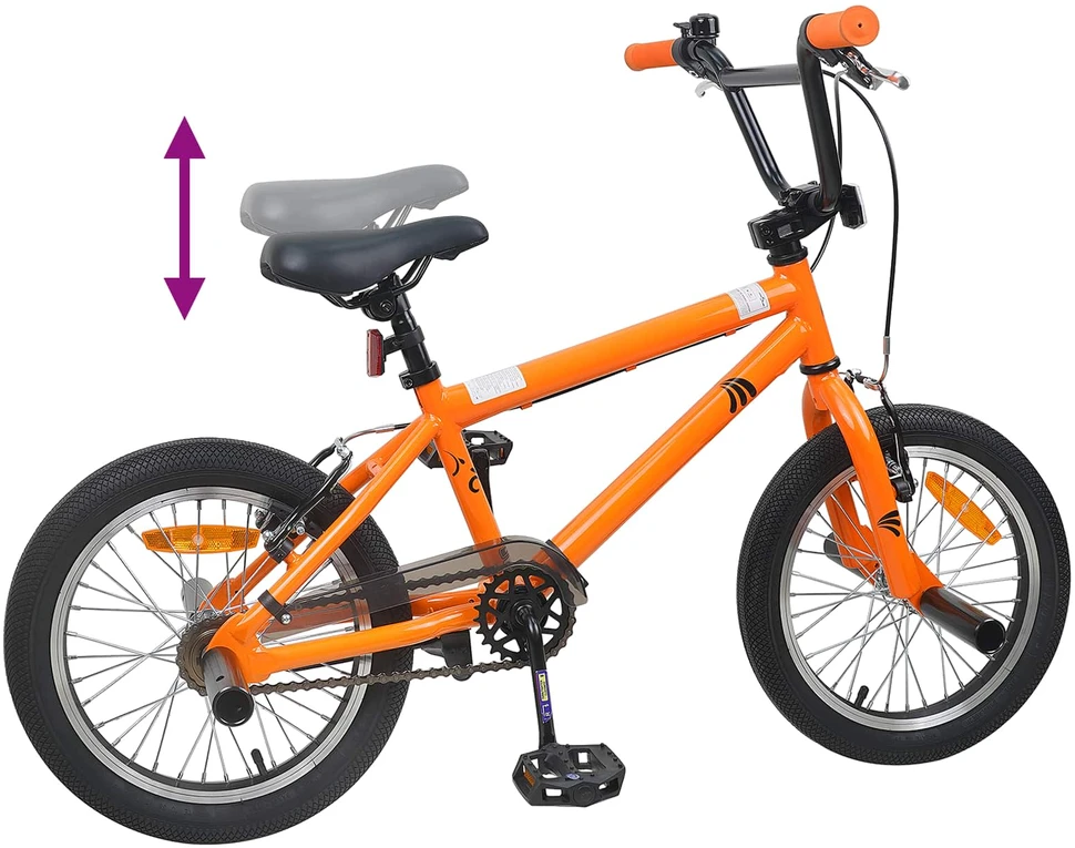 BMX Dviratis 18 Colių 7-10 metų amžiaus Oranžinė