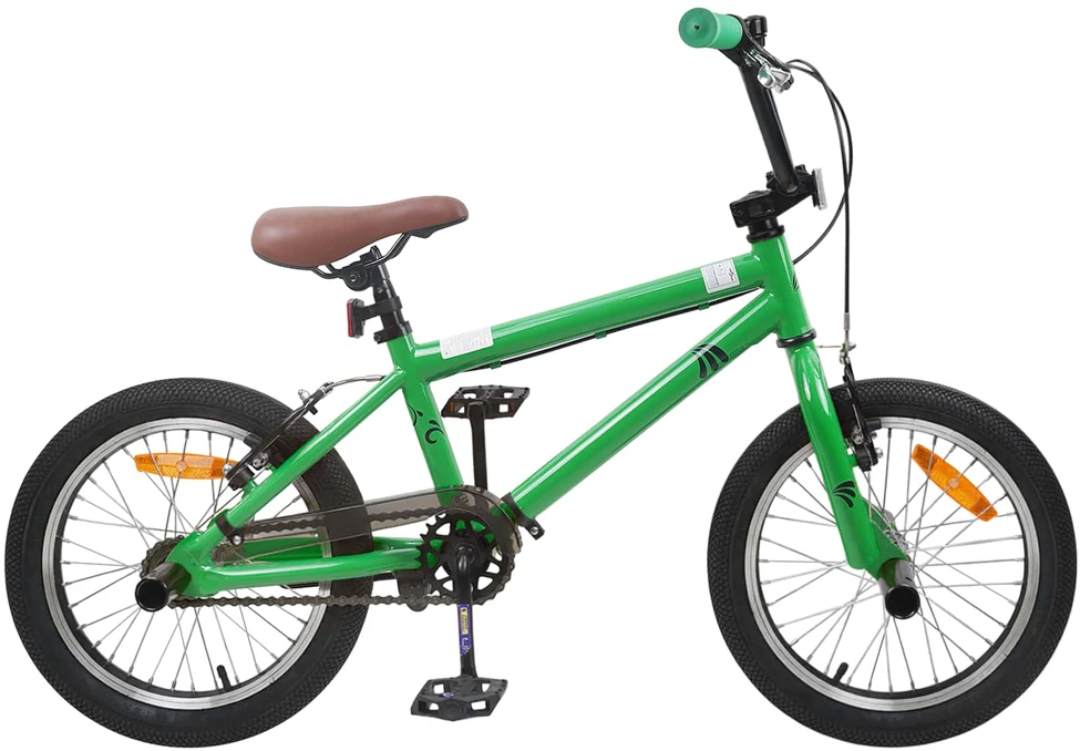 BMX Dviratis 18 Colių 7-10 metų amžiaus Žalia