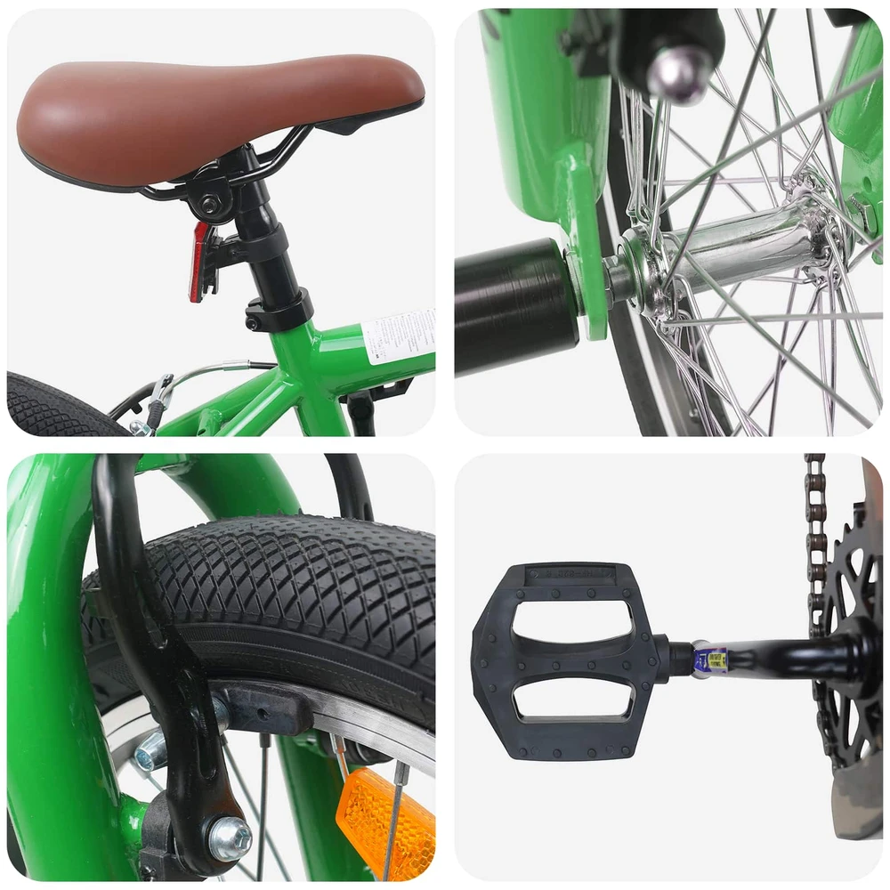 BMX Dviratis 18 Colių 7-10 metų amžiaus Žalia