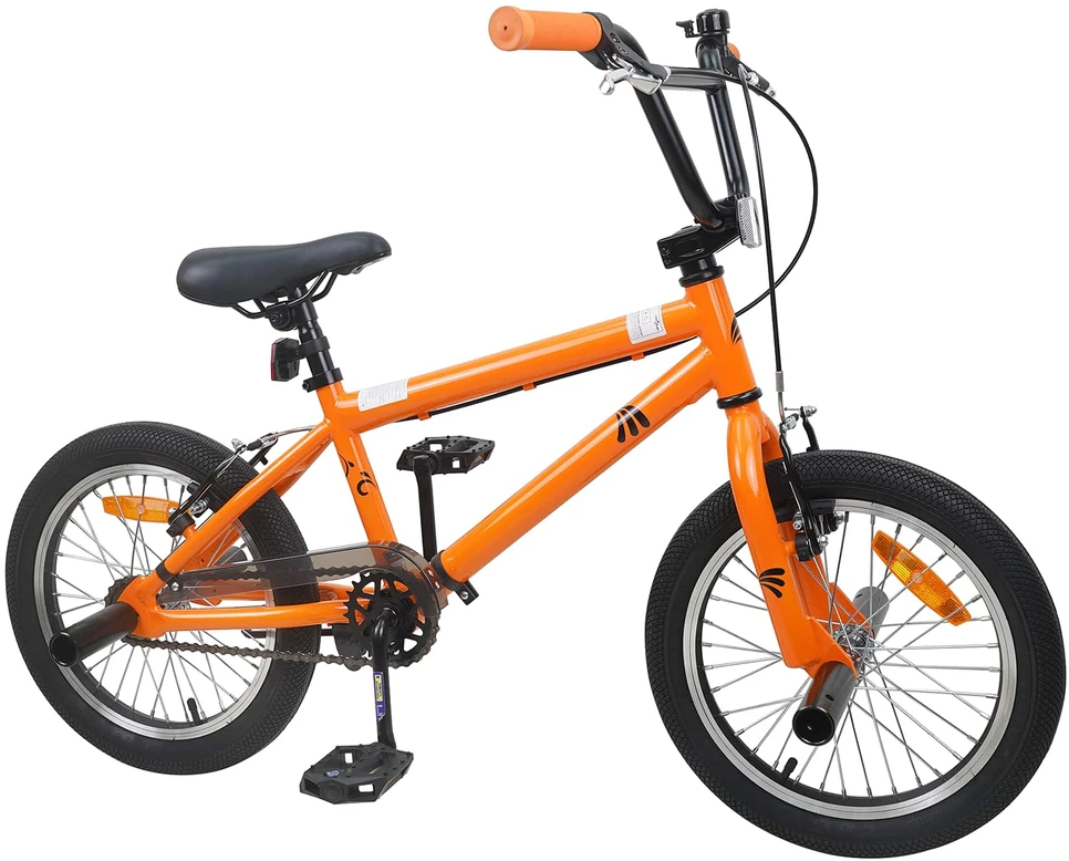 BMX Dviratis 18 Colių 7-10 metų amžiaus Oranžinė