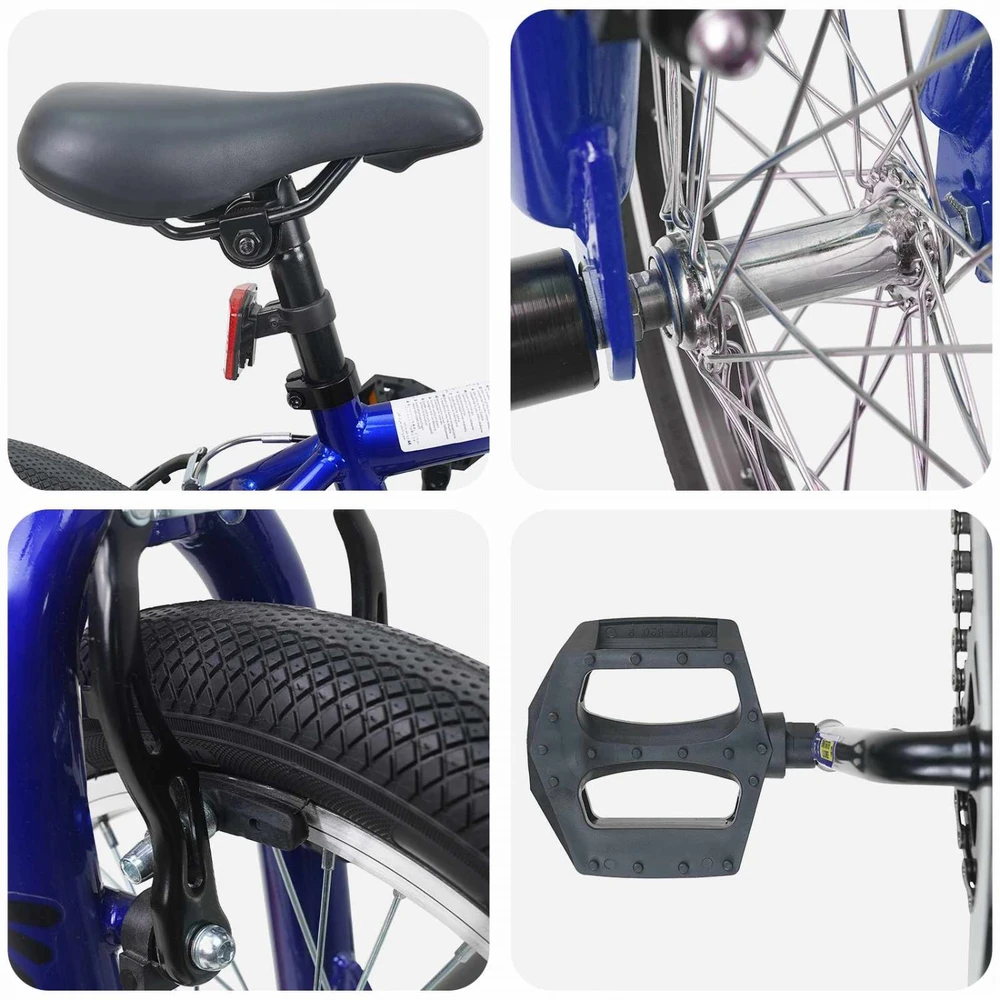 BMX Dviratis 18 Colių 7-10 metų amžiaus Tamsiai mėlyna