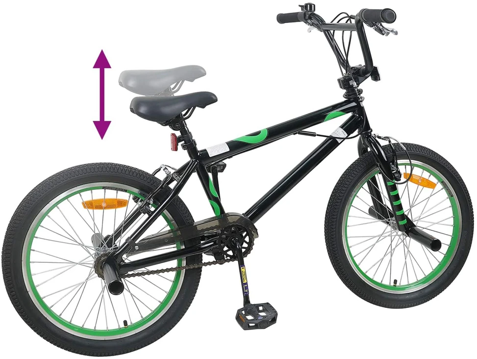BMX Dviratis 20 Colių skirta vyresniems nei 9 metų Juoda