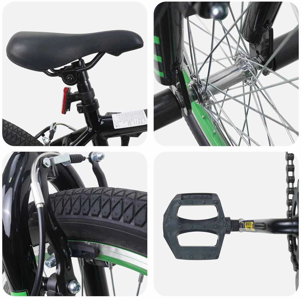 BMX dviratis 20 Colių skirta vyresniems nei 9 metų Juoda