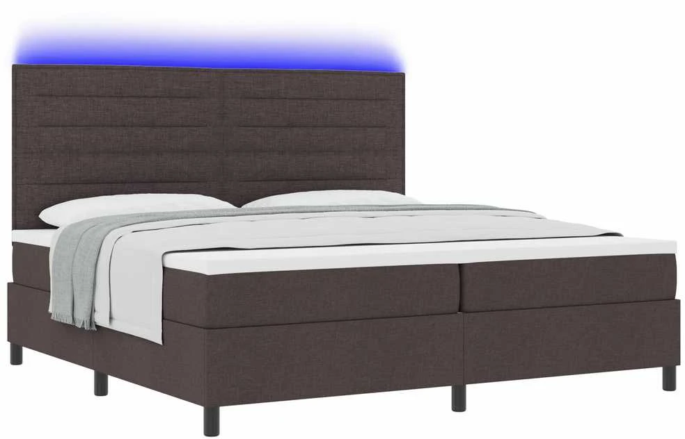 Kiemas lova su čiužiniu Tamsiai ruda 200 x 200 cm audinys