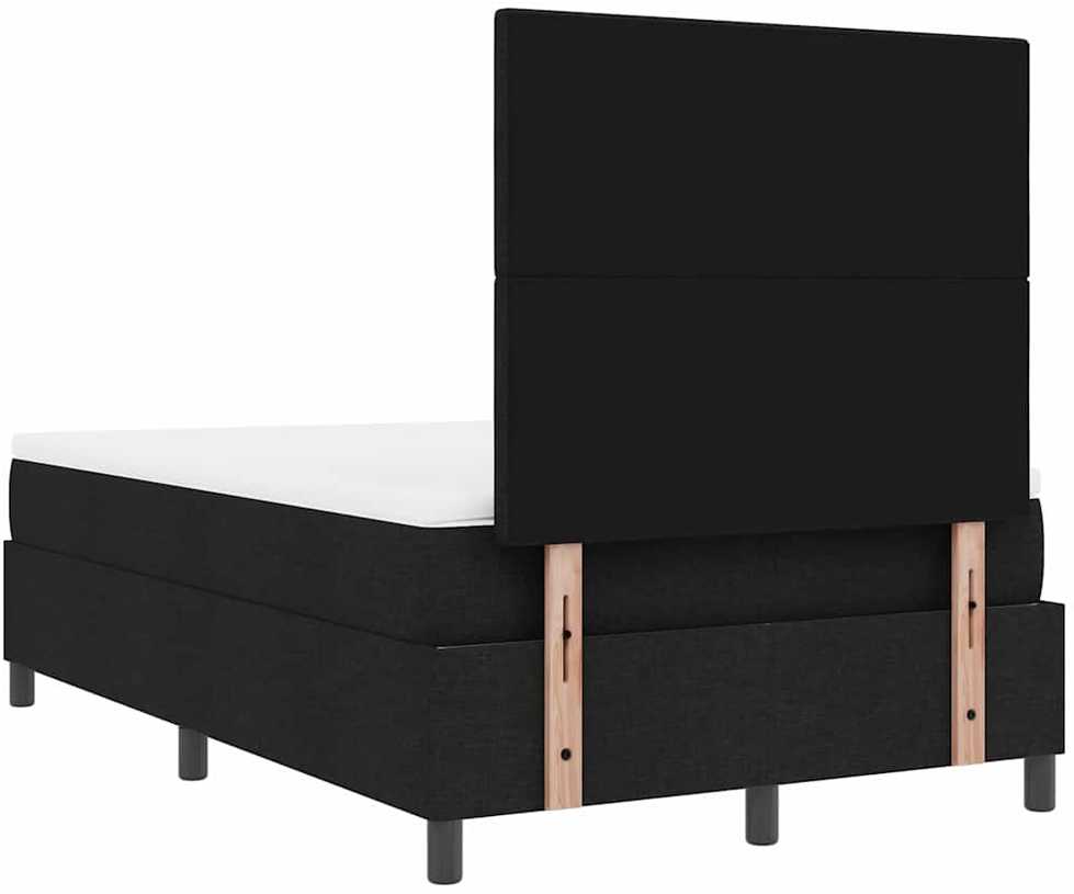 Kiemas lova su LED juostelėmis Juoda 120 x 190 cm audinys
