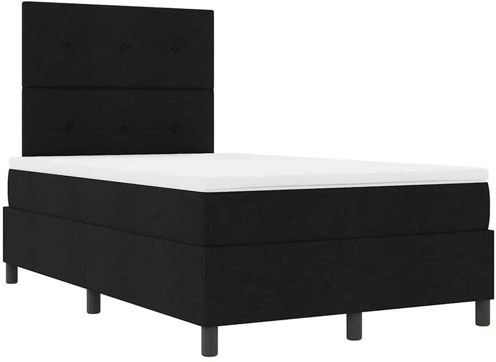 Kiemas lova su LED juostelėmis Juoda 120 x 190 cm audinys