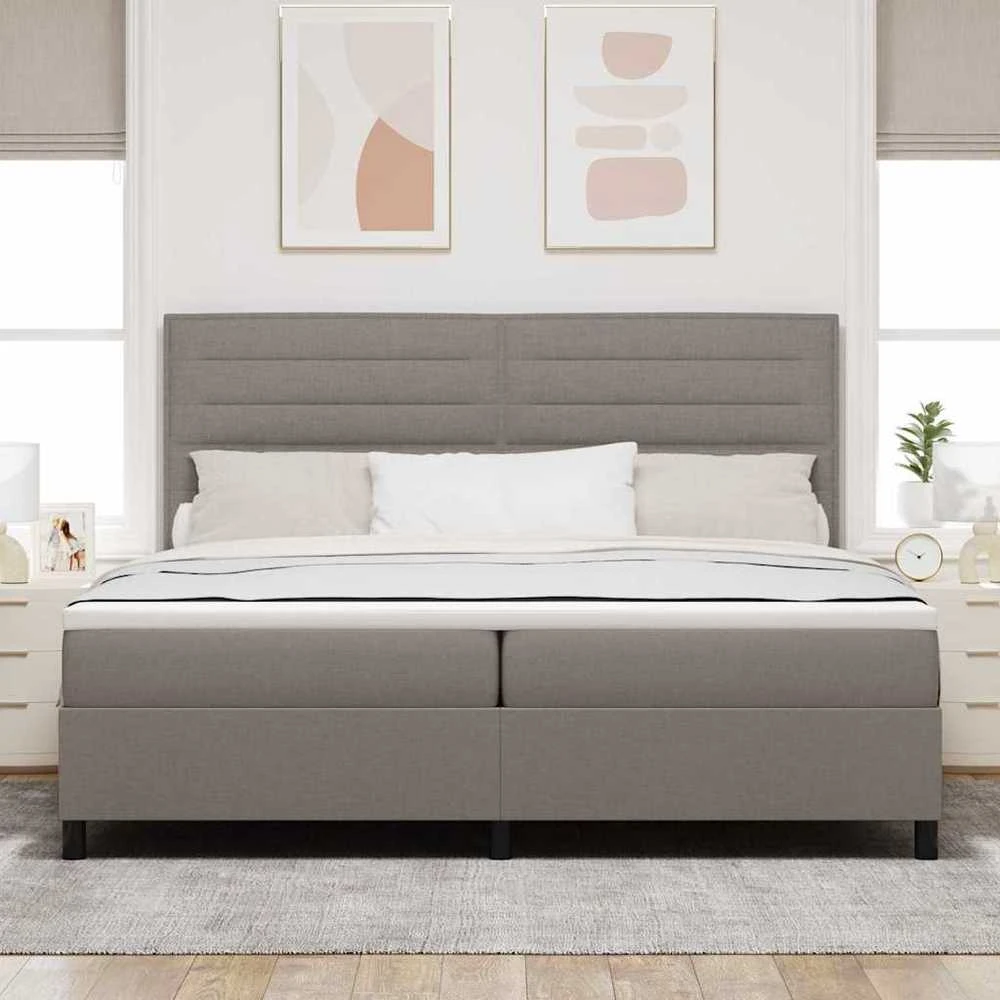 Kiemas lova su LED juostelėmis Tortora 200 x 200 cm audinys