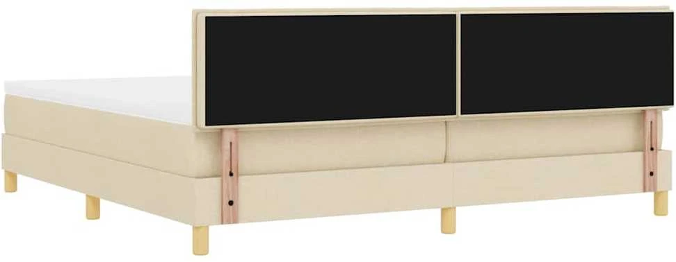 LED Čiužinio Lova su galvūgalio Kreminė 200 x 200 cm audinys