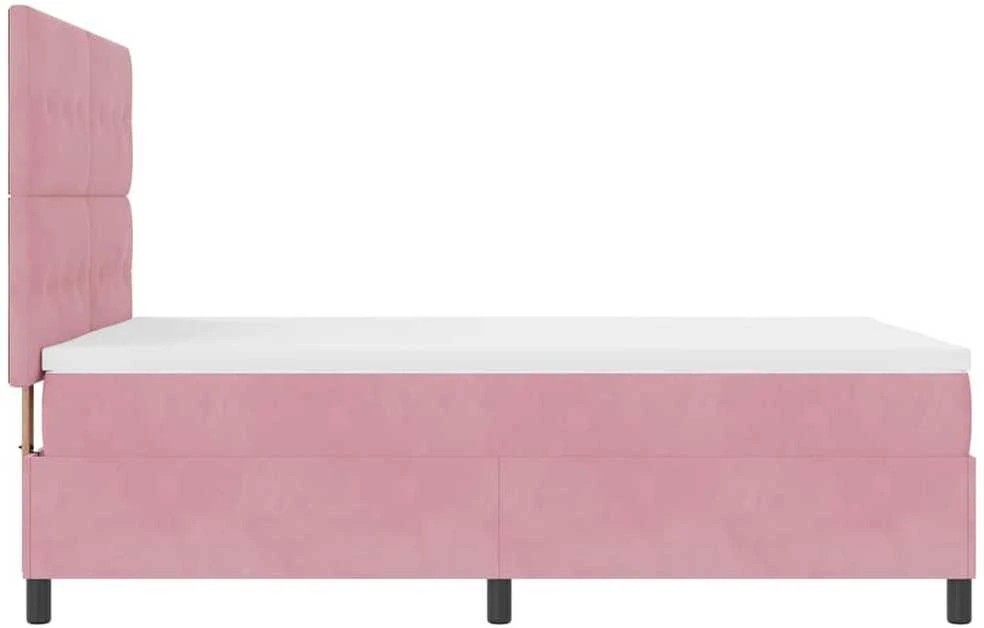 LED Čiužinio Lova su galvūgalio Rožinė 140 x 200 cm Aksomas
