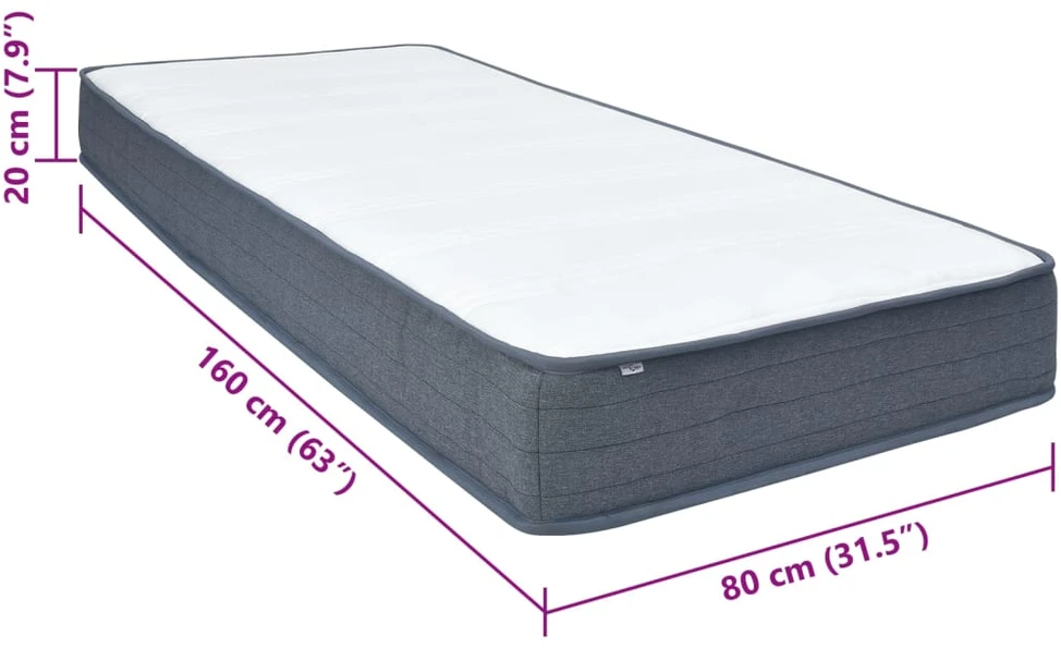Box Spring Čiužinys, 80x160x20cm, vidutinio minkštumo, audinys