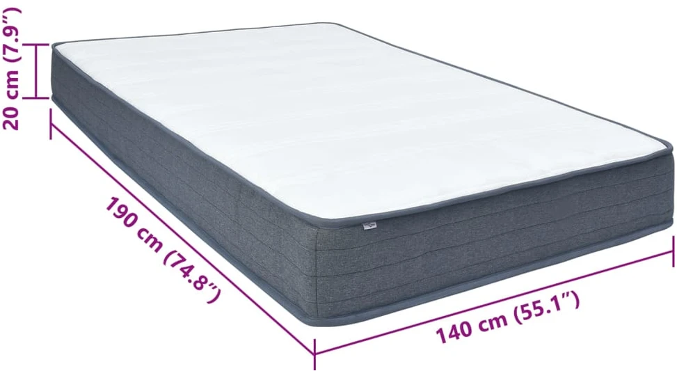 Box Spring Čiužinys, 140x190x20cm, vidutinio minkštumo, audinys