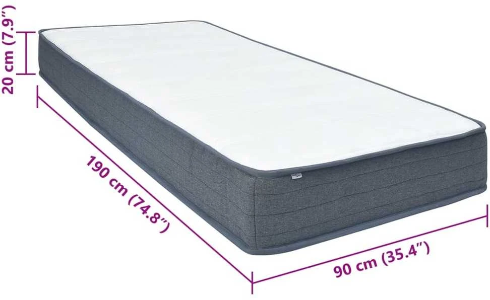 Box Spring Čiužinys, 190x90x20cm, vidutinio minkštumo, audinys