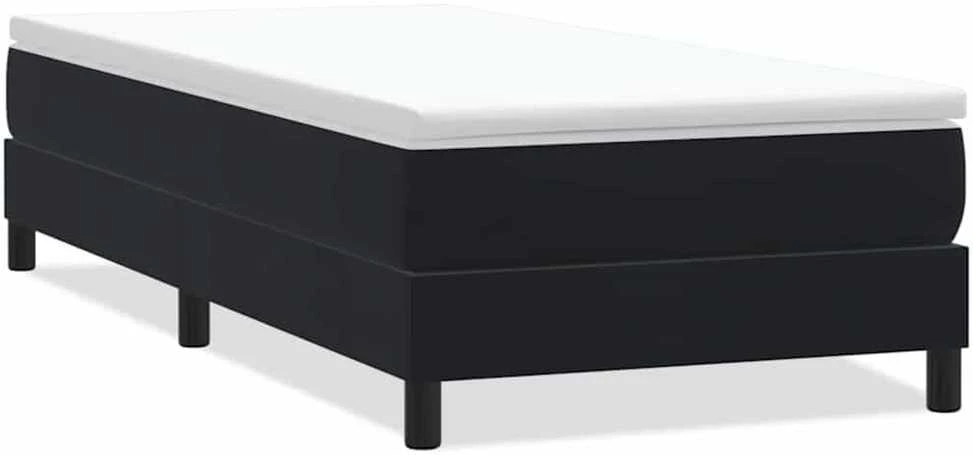Box Spring Lova be čiužinio Juoda 90x210 cm aksomas