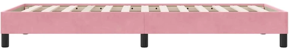 Box Spring Lova be čiužinio Rožinė 100x210 cm aksomas