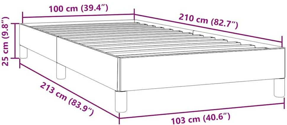 Box Spring Lova be čiužinio Rožinė 100x210 cm aksomas