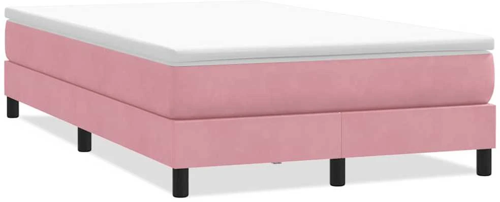 Box Spring Lova be čiužinio Rožinė 120x220 cm aksomas
