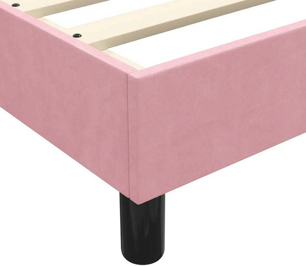 Box Spring Lova be čiužinio Rožinė 120x220 cm aksomas