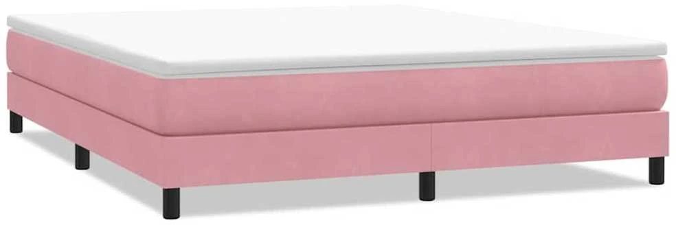 Box Spring Lova be čiužinio Rožinė 180x220 cm aksomas