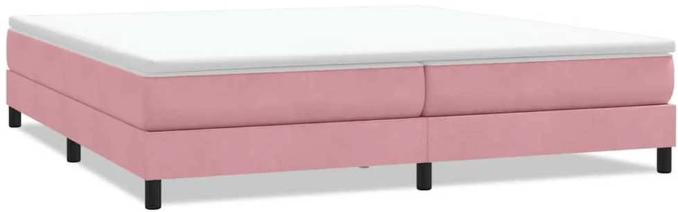 Box Spring Lova be čiužinio Rožinė 200x210 cm aksomas