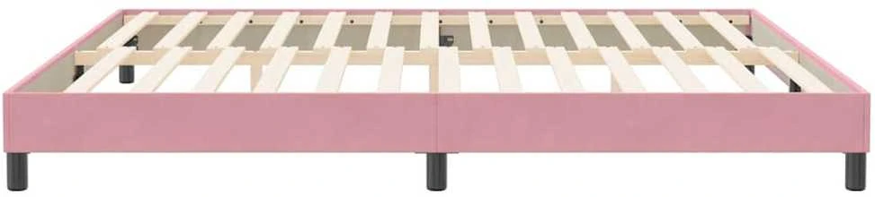 Box Spring Lova be čiužinio Rožinė 200x210 cm aksomas
