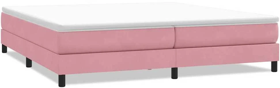 Box Spring Lova be čiužinio Rožinė 200x220 cm aksomas