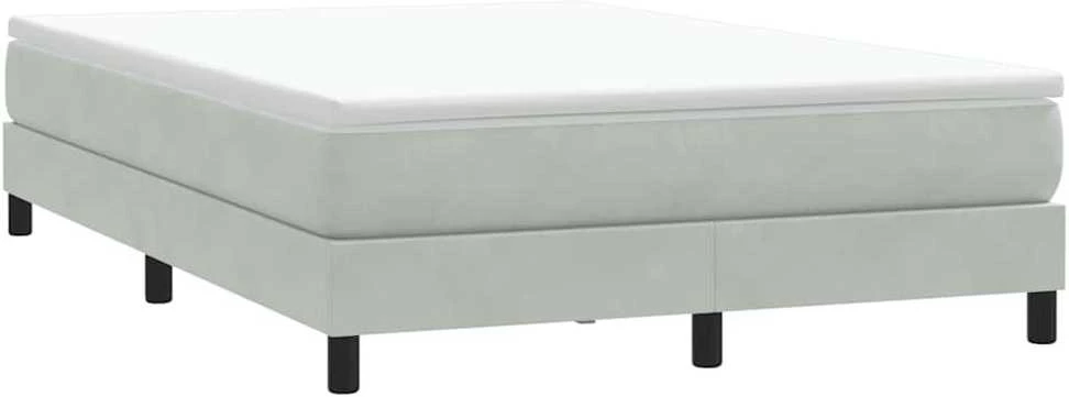 Box Spring Lova be čiužinio Šviesiai pilka 160x220 cm aksomas
