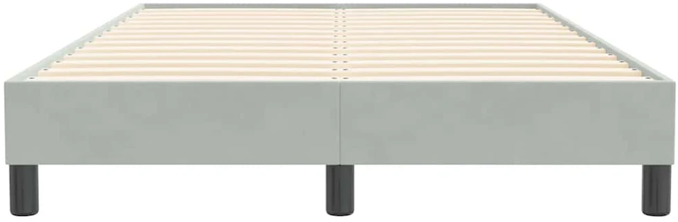 Box Spring Lova be čiužinio Šviesiai pilka 120x210 cm aksomas
