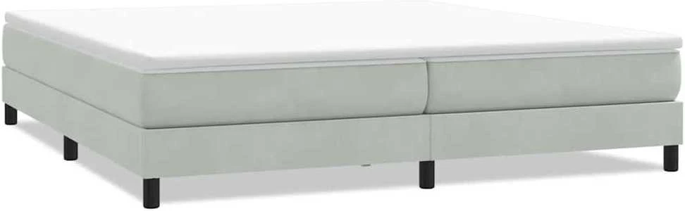 Box Spring Lova be čiužinio Šviesiai pilka 200x210 cm aksomas