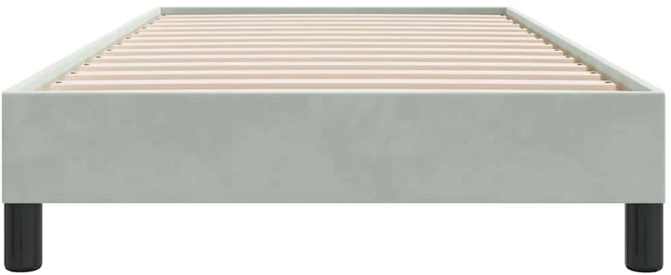 Box Spring Lova be čiužinio Šviesiai pilka 90x210 cm aksomas
