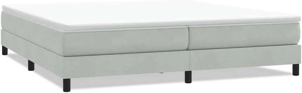 Box Spring Lova be čiužinio Šviesiai pilka 200x220 cm aksomas