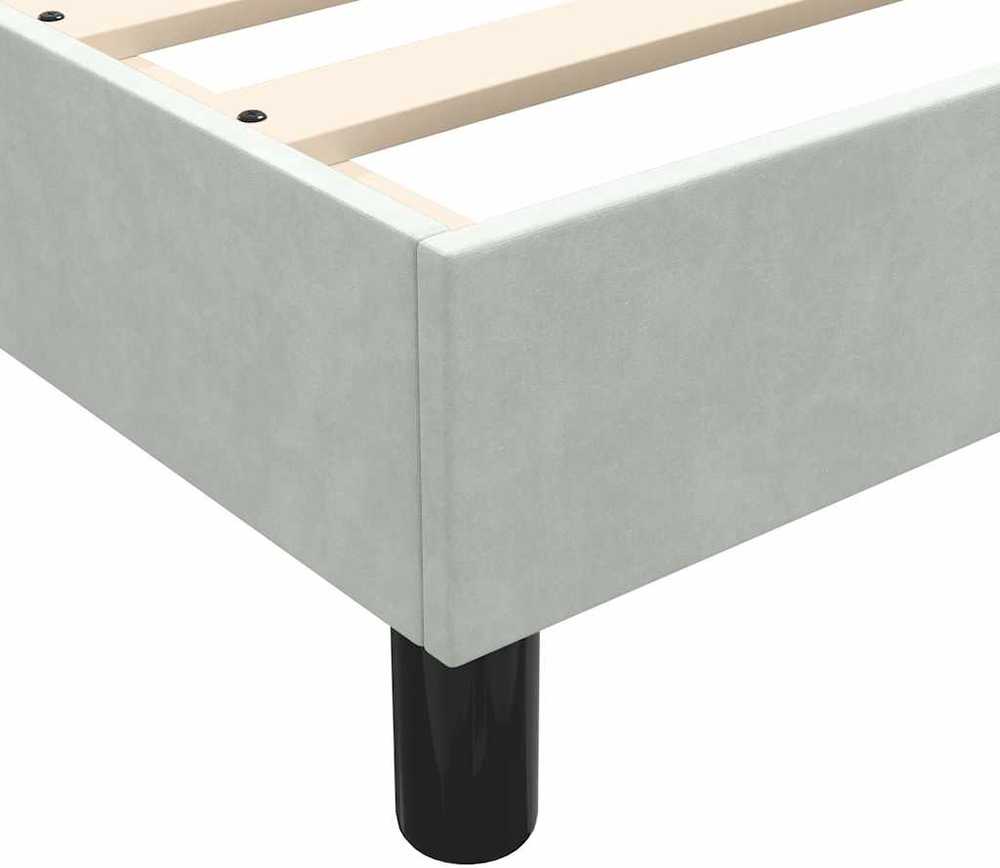 Box Spring Lova be čiužinio Šviesiai pilka 120x220 cm aksomas