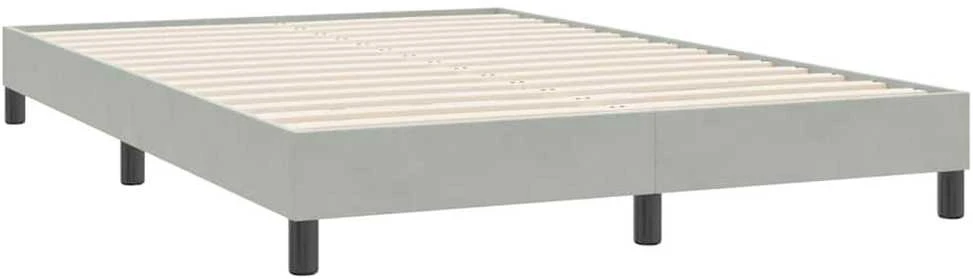 Box Spring Lova be čiužinio Šviesiai pilka 160x220 cm aksomas