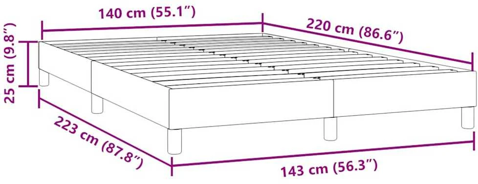 Box Spring Lova be čiužinio Šviesiai pilka 140x220 cm aksomas