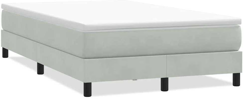Box Spring Lova be čiužinio Šviesiai pilka 120x220 cm aksomas
